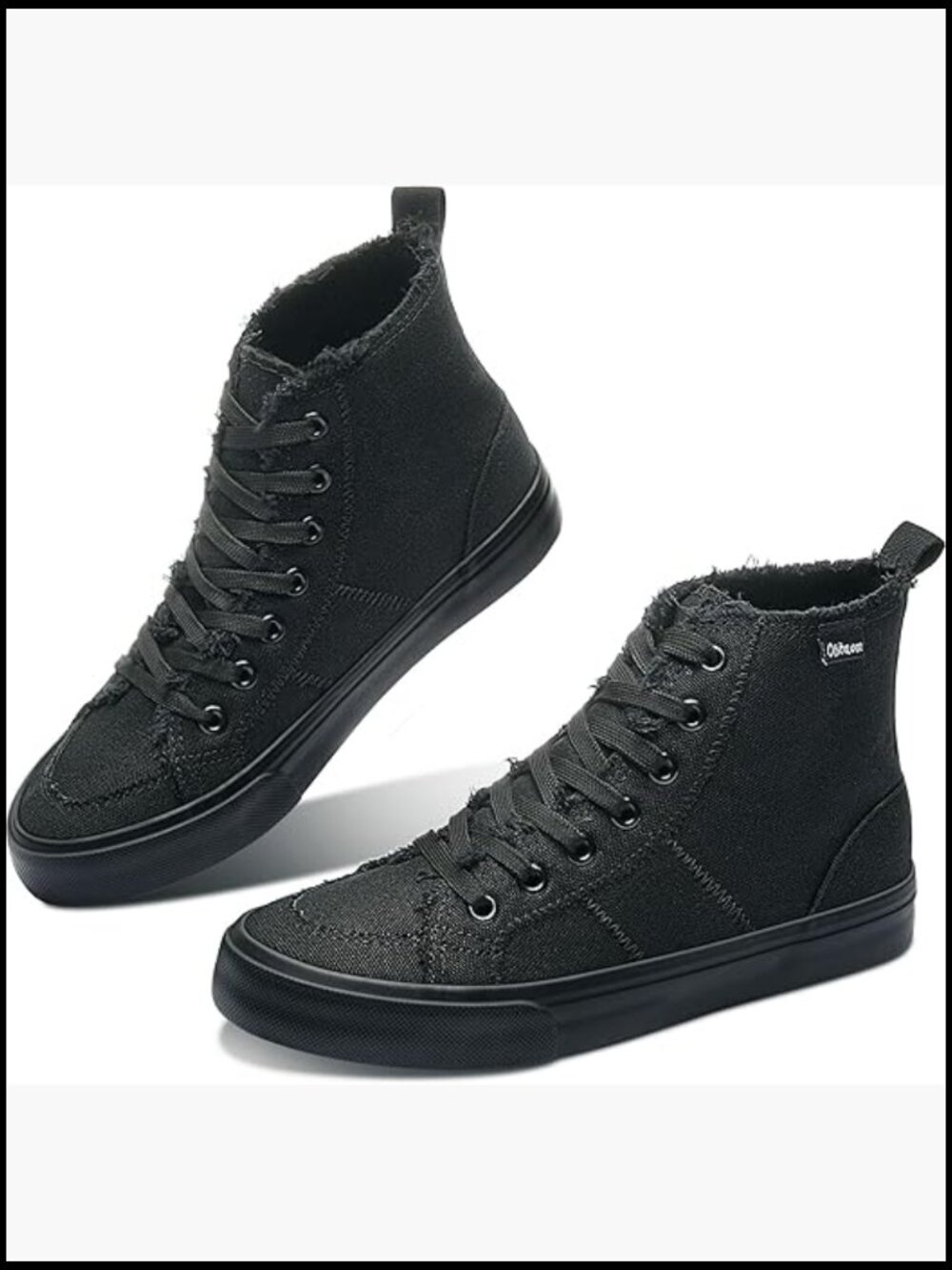 High Top Canvas Sneakers Casual Lace Up Mid Calf Fashion Sneakers